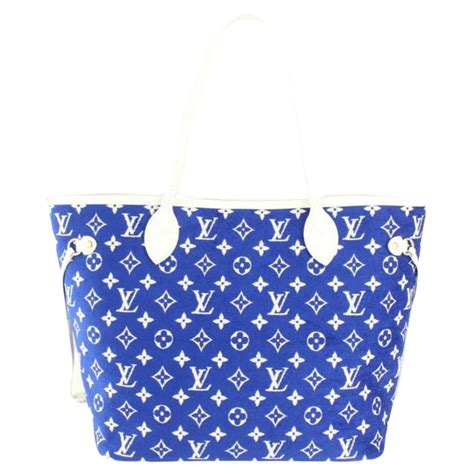 white and blue lv bag